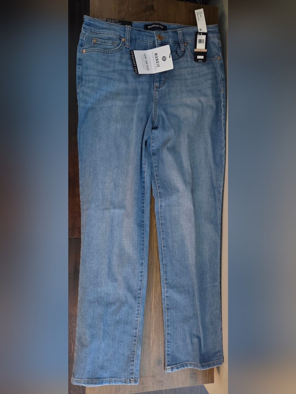 Bandolino Mandie Straight Leg Jeans in Blue Waist 12 NWT